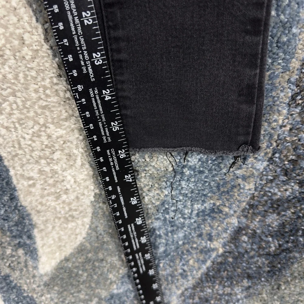Free People High Rise Skinny Jeans Womens 25 Black Good Raw Hem Pull On